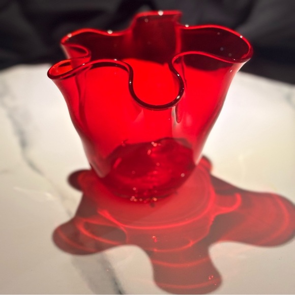 Other - Elegant Red Glass Vase